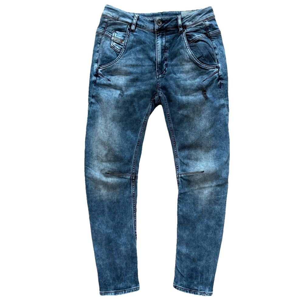 DIESEL Fayza Kids 14Y Stretch Denim Boyfriend Low Waist Jeans Acid Wash